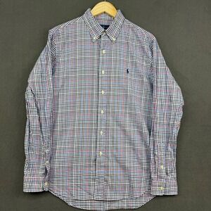 Ralph Lauren Button Down Shirt Mens Large Checkered Long Sleeve Classic Fit Pony